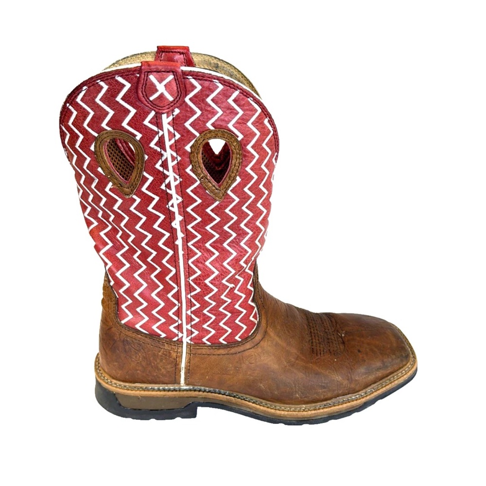 Twisted X Brown & Red Leather Western Cowboy Boots Men Size 12 D Soft Toe EUC